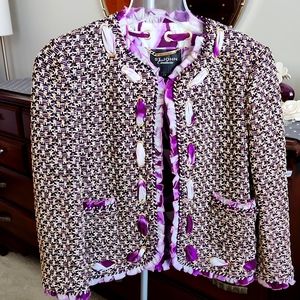 St John Couture purple gold jacket size 4